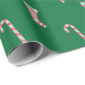 Stocking & Candy Cane Pattern Cadeaupapier (Rol Hoek)
