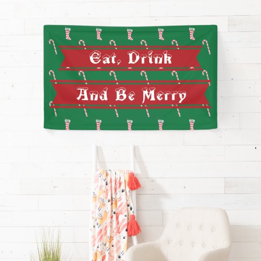 Stocking & Candy Cane Pattern Spandoek (Insitu)
