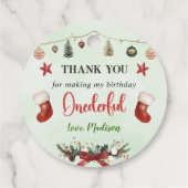 Stocking Christmas 1st Verjaardagsfeest Bedankjes Labels (Achterkant)