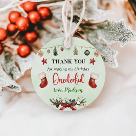 Stocking Christmas 1st Verjaardagsfeest Bedankjes Labels