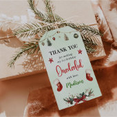 Stocking Christmas 1st Verjaardagsfeest Cadeaulabel