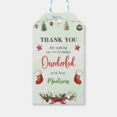 Stocking Christmas 1st Verjaardagsfeest Cadeaulabel (Voorkant)