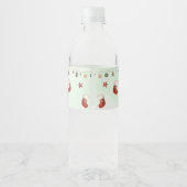 Stocking Christmas 1st Verjaardagsfeest Waterfles Etiket (Achterkant)