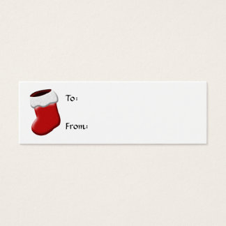 Stocking Christmas Gift Label Mini Visitekaartjes