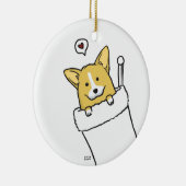 Stocking Corgs Keramisch Ornament (Rechts)