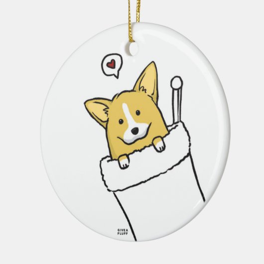 Stocking Corgs Keramisch Ornament (Links)