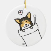 Stocking Corgs Keramisch Ornament (Achterkant)