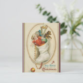  Stocking Doll Teddy Bear Christmas Briefkaart (Staand voorkant)