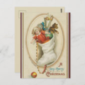  Stocking Doll Teddy Bear Christmas Briefkaart (Voorkant / Achterkant)