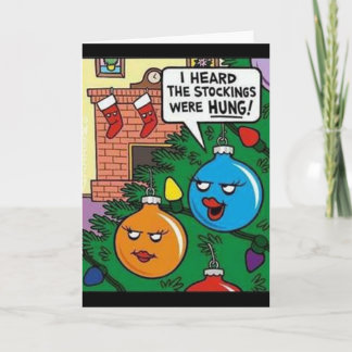 Stocking Hung Funny Wenskaart Feestdagen Kaart
