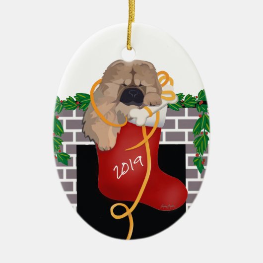 STOCKING STUFFER 2019 Chow puppy ornament (Voorkant)