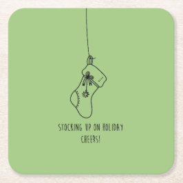 Stocking up on holiday cheers! kartonnen onderzetters