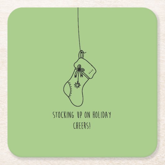 Stocking up on holiday cheers! kartonnen onderzetters (Voorkant)