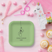 Stocking up on holiday cheers! papieren bordje (Feest)