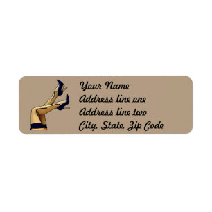 Stockings and Blue Stiletto Heels Etiket