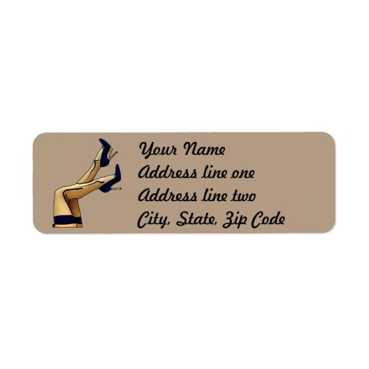 Stockings and Blue Stiletto Heels Etiket (Voorkant)