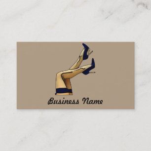 Stockings and Blue Stiletto Heels Visitekaartje