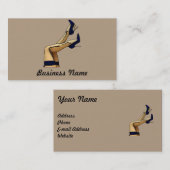 Stockings and Blue Stiletto Heels Visitekaartje (Voorkant / Achterkant)