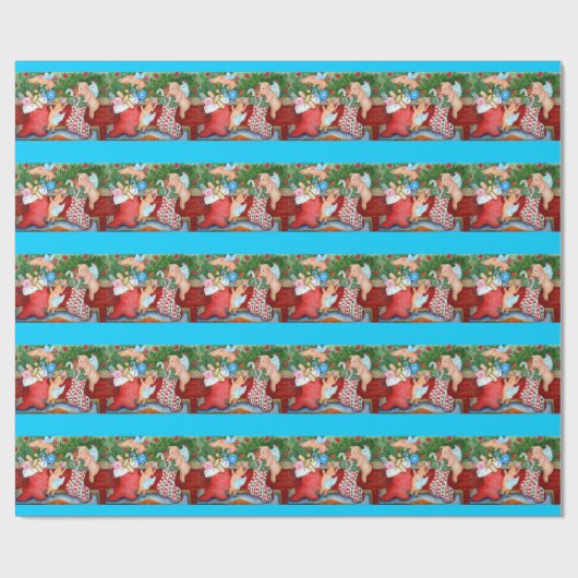 Stockings of Flying Pigs Stuff Cadeaupapier (Vlak)