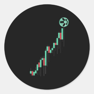 Stockkaart Quant QNT Coin Trading Crypto Token Ronde Sticker