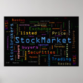 StockMarket Design Blue Poster (Voorkant)