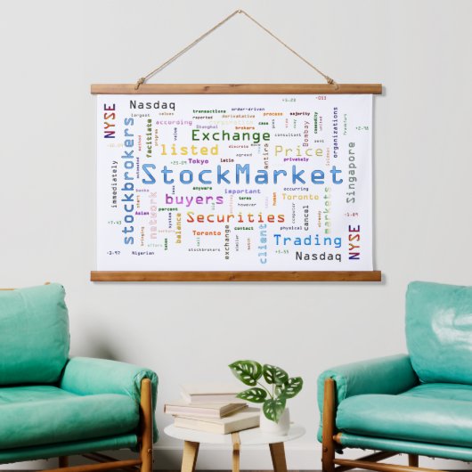 StockMarket Design Hangend Wandkleed (Woonkamer)