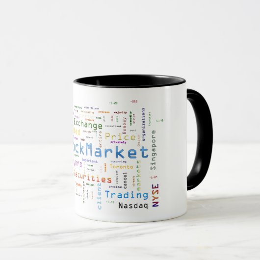 StockMarket Design Word cloud-concept Mok (Voorkant rechts)