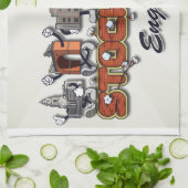 Stockport cartoon theedoek (Gevouwen)