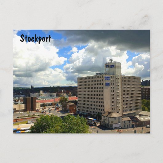 Stockport Center Briefkaart (Voorkant)