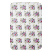 Stockrozen en Blauwe Bloemen met Hommels Badmat (Voorkant Verticaal)