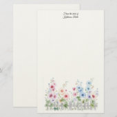 Stockrozen & Houten Schutting Aquarel Briefpapier (Voorkant / Achterkant)