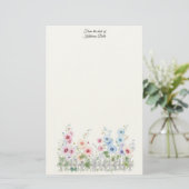 Stockrozen & Houten Schutting Aquarel Briefpapier (Staand voorkant)