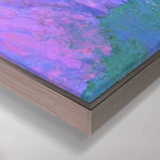 Stockrozen in Paarse Krachtige Impressionisme Canvas Afdruk