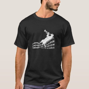 Stockstaartje Speelt Trompet op Muzieknoten Muziek T-shirt
