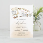 StockThe Kitchen Boho Waterverf Vrijgezellenfeest Kaart (Staand voorkant)