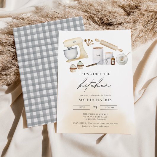 StockThe Kitchen Boho Waterverf Vrijgezellenfeest Kaart