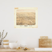 Stockton, CA Panoramic Map 1870 (1667A) - Ongerest Poster (Keuken)