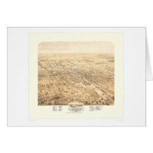 Stockton, CA Panoramic Map 1870 (1667A) - teruggez