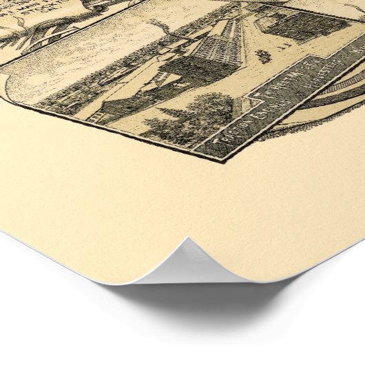 Stockton, CA Panoramic Map - 1895 Poster (Hoek)