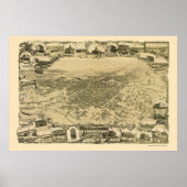 Stockton, CA Panoramic Map - 1895 Poster (Voorkant)