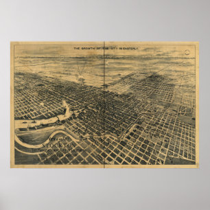 Stockton California 1895 Panoramic Map Poster