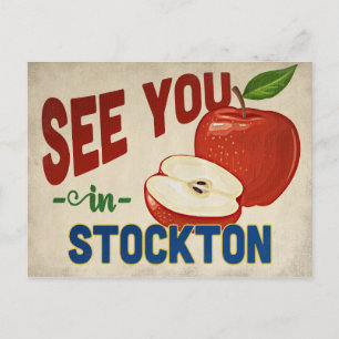Stockton California Apple - Vintage Travel Briefkaart