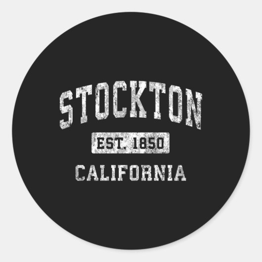 Stockton California CA opgericht sport Ronde Sticker (Voorkant)