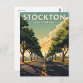 Stockton California Central Valley Briefkaart (Voorkant / Achterkant)