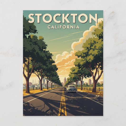 Stockton California Central Valley Briefkaart (Voorkant)