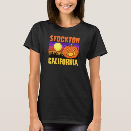 Stockton California Happy Halloween Party Local Ci T-shirt (Voorkant)