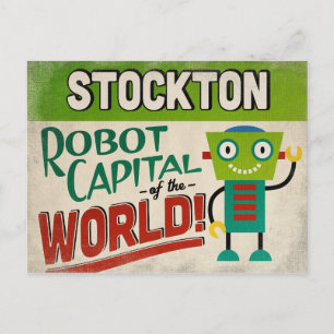 Stockton California Robot - Funny  Briefkaart
