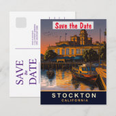 Stockton, Californië, Reizen Briefkaart, Save The Date (Voorkant / Achterkant)