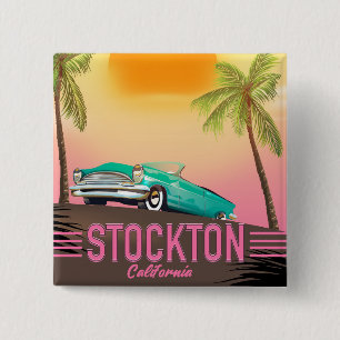 Stockton Californië VS Vierkante Button 5,1 Cm