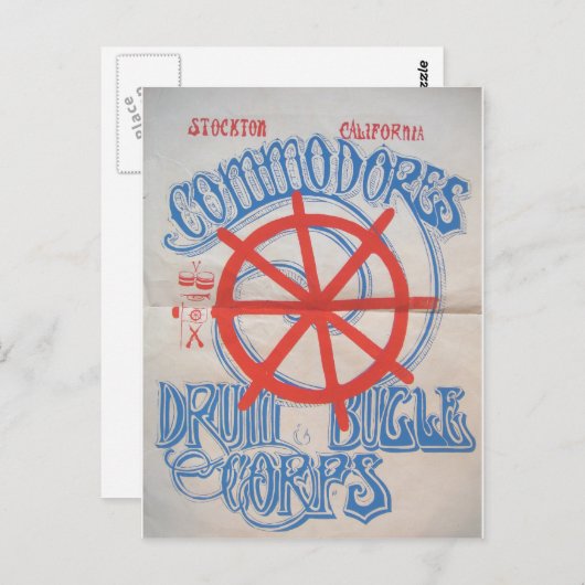 Stockton Commodores Drum en Bugle Corps Briefkaart (Voorkant / Achterkant)